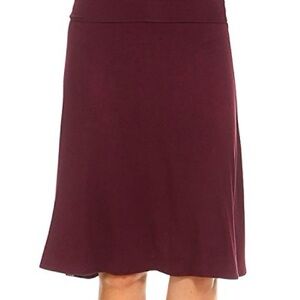 Purple Knee-Length A-Line Skirt for Work